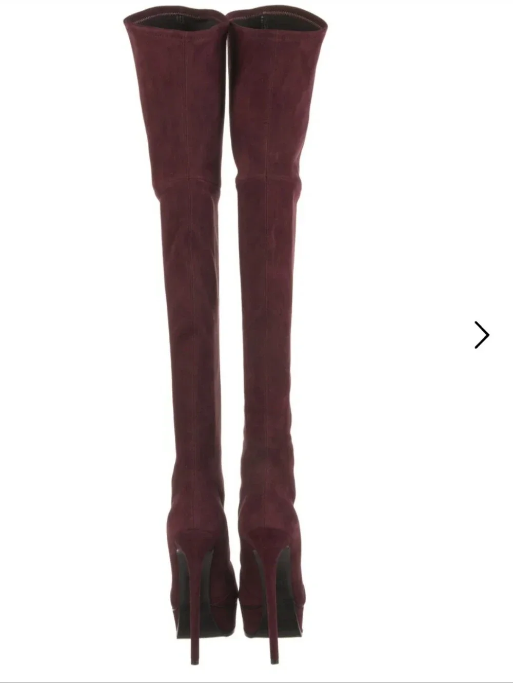 Casadei Over-the-Knee Suede Platform Stiletto Boot - Burgandy